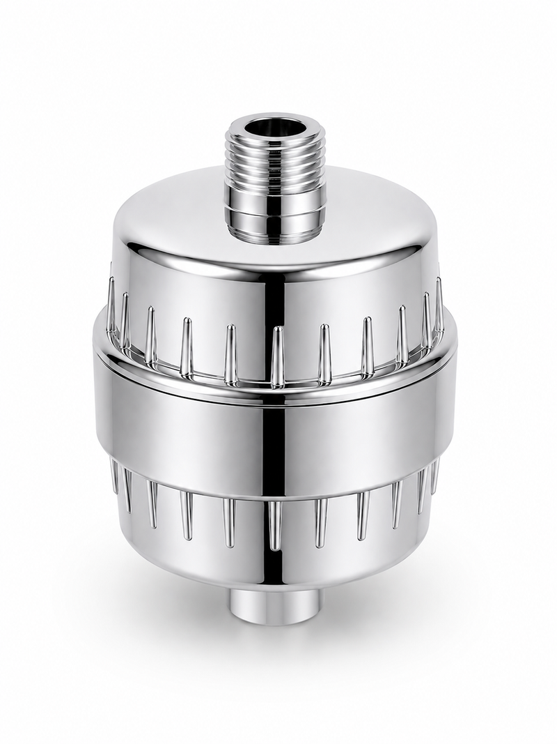 Premium Inline Shower Filter – Universal G1/2, Chrome | Hair & Skin Protection | Universal Shower Water Filter for Bathroom