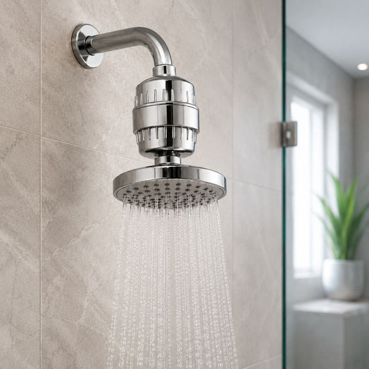 Premium Inline Shower Filter – Universal G1/2, Chrome | Hair & Skin Protection | Universal Shower Water Filter for Bathroom