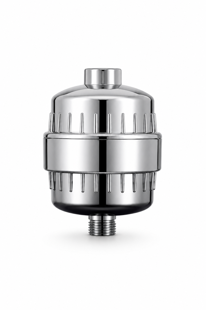 Premium Inline Shower Filter – Universal G1/2, Chrome | Hair & Skin Protection | Universal Shower Water Filter for Bathroom